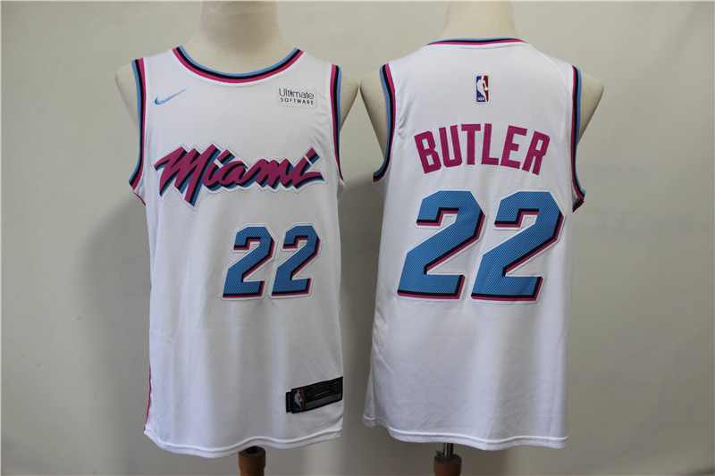Men Miami Heat #22 Butler white City Edition Game Nike NBA Jerseys->miami heat->NBA Jersey